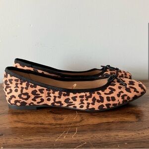 New Time and Tru Cheetah Leopard Animal Print Flats Shoes Memory Foam Womens